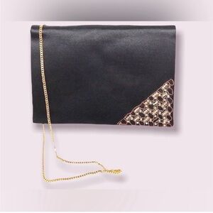 Rene Caovilla Bag Black Bead Satin Handbag